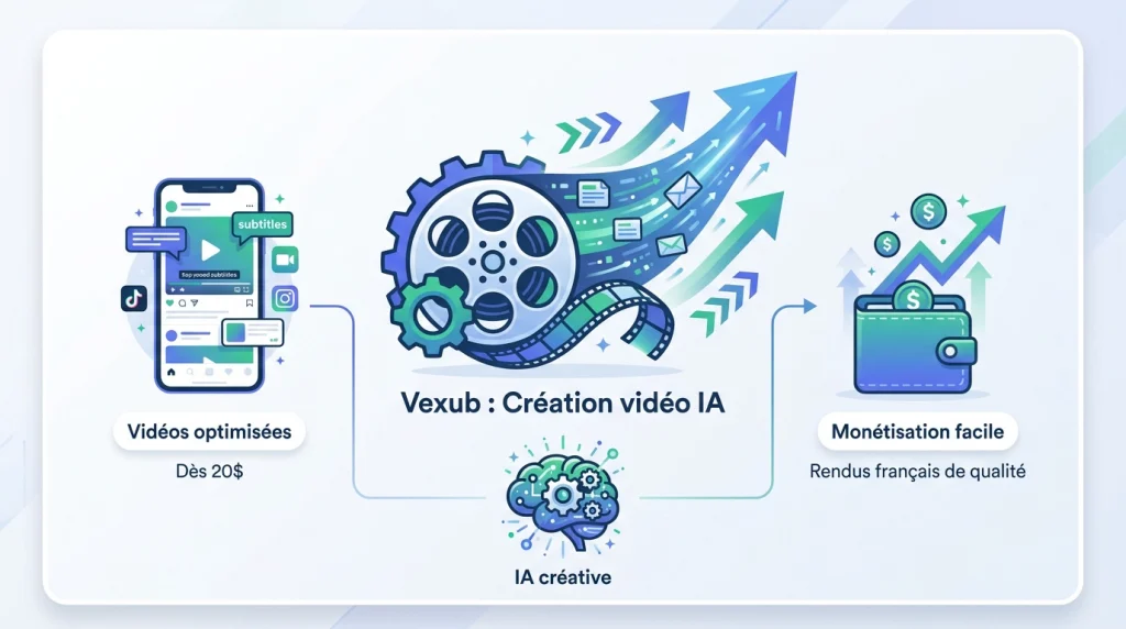 Gébérez des vidéos optimisez avec Vexub et monétisez votre chaîne Youtube avec Vexub !